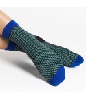 Calzino donna microfibra lavorato Fiore Op-Art verde