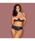Sexy set Obsessive Pearlove reggiseno seno scoperto+mutandine cavallo aperto 2 pz