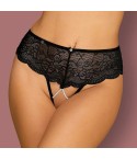 Sexy mutandine Obsessive Pearlove panties cavallo aperto nere