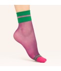 Calzino 15 denari verde e viola Fiore Posh 
