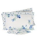 Lenzuola matrimoniali 2 piazze cotone Preziosa Portovenere 5 azzurro fiori