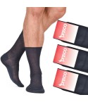 Calze corte da uomo a costine Prisco 908 in 100% puro cotone 3paia