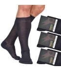 Calze lunghe da uomo a costine Prisco 908 in 100% puro cotone 3 paia