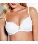 Reggiseno push up SièLei 1776 senza ferretto in pizzo fronte modella