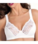 Reggiseno senza ferretto Sièlei 940 coppa C in pizzo bianco modella