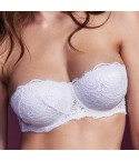 Reggiseno imbottito Lormar fascia frizzante con ferretto fronte bianco modella zoom