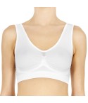 Brassiere Pompea Wellness spalla larga in microfibra bianco