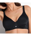 Reggiseno Sièlei 964 senza ferretto microfibra coppa C fronte nero modella
