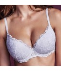Reggiseno push up Lormar plunge frizzante con ferretto fronte bianco modella zoom