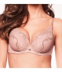 Reggiseno Lormar Saten Soft push-up con pizzo fronte modella zoom