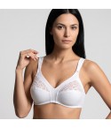 Reggiseno senza ferretto Gios 985 cotone e pizzo spalline larghe avanti