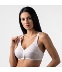 Reggiseno senza ferretto Gios Carmen cotone pizzo ganci frontali avanti