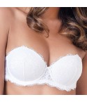 Reggiseno fascia con ferretto Sièlei 2450 coppa C pizzo fronte bianco modella