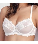 Reggiseno Sièlei 1940 con ferretto coppa C in pizzo fronte bianco
