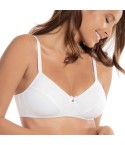Reggiseno Sièlei 1440 senza ferretto cotone coppa C fronte bianco modella