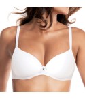 Reggiseno balconcino imbottito SièLei 1428 cotone biologico fronte bianco modella