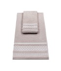 Vingi set asciugamani viso + ospite cotone Rubino beige