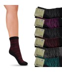 Calze donna caldo cotone 6 paia corte fantasia Meritex 3596 B
