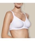 Reggiseno senza ferretto Selene marta apertura anteriore cotone fronte bianco modella