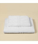 Set 2 pezzi asciugamano viso + ospite hotellerie Vingi 100% cotone bianchi
