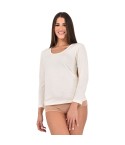 Maglia intima donna manica lunga lana cotone 