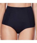 Slip culotta vita alta Sièlei 2549 continitivo microfibra fronte nero modella
