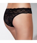 Slip sexy donna SièLei 1775 in pizzo elasticizzato retro nero modella