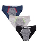 Slip moda sportivo da uomo Lotto ls1210 in cotone elasticizzato 3 pezzi 