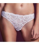 Slip donna vita bassa Lormar frizzante in pizzo fronte bianco modella zoom