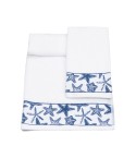 Vingi set asciugamani viso + ospite Star bianco-blu