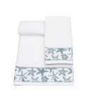 Vingi set asciugamani viso + ospite Star bianco-verde