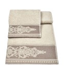 Vingi set asciugamani viso + ospite cotone Sveva beige