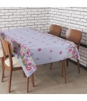 Tovaglia fantasia fiorata grigio Preziosa rasatello Thango-12 posti