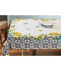 Tovaglia Vingi Tiffany cod.A02 cotone con limoni e decori