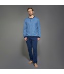 Pigiama uomo caldo cotone fantasia rigata Ragno U842NU