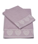 Vingi set asciugamani viso + ospite cotone Valentina lilla