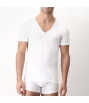 Maglia uomo Cagi 5326 mezza manica scollo profondo a V in cotone