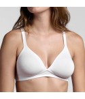 Reggiseno triangolo preformato senza ferretto Lepel Megan cotone elasticizzato bianco