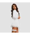Giarrettiera sposa in pizzo e raso Obsessive wedda garter