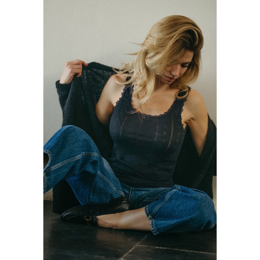 Canotta Con Pizzo - Canotte E Top Da Donna / T