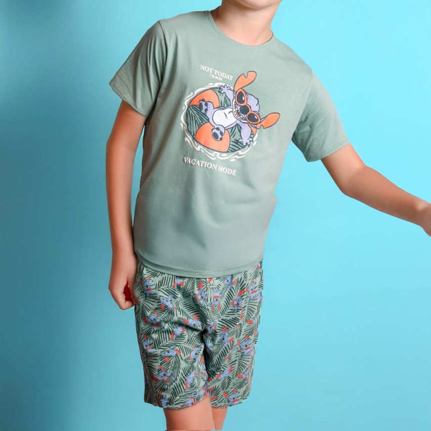 Pigiama uomo corto 100% cotone Stitch Disney 64203