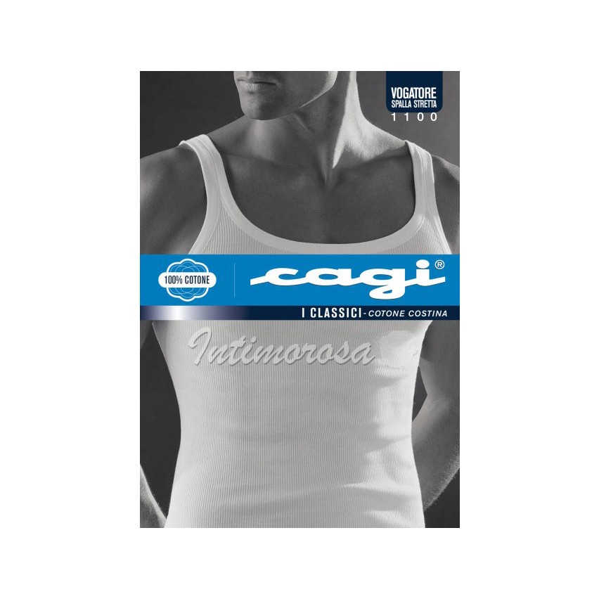 Canottiera uomo 1100 Cagi a costine spalla stretta 