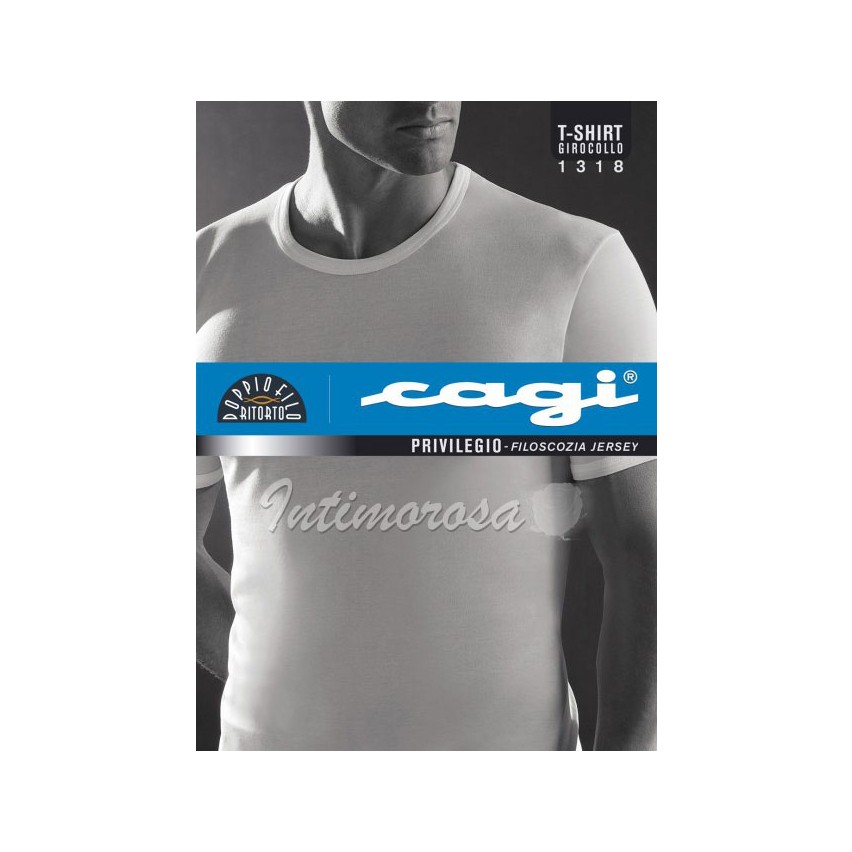 Maglia intima uomo Cagi 1318 filo di scozia manica corta 