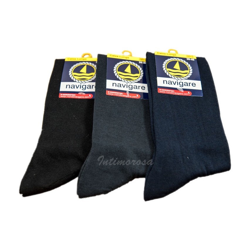 Calze uomo lunghe navigare 3 paia cotone