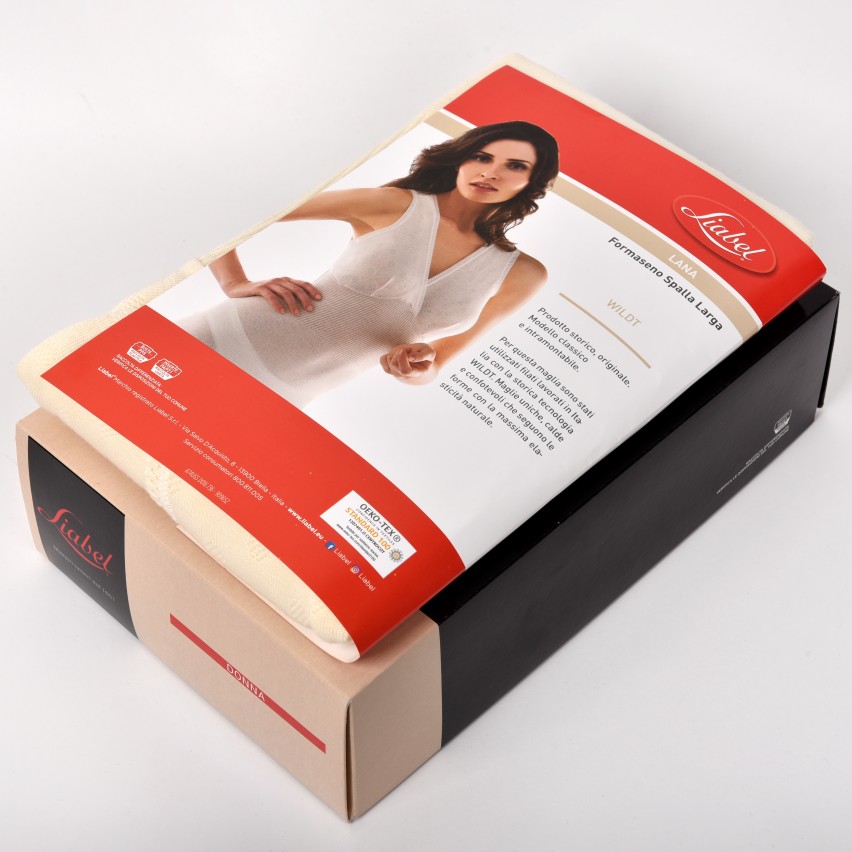 Canottiera donna forma seno Liabel 016736 spalla larga 80% lana