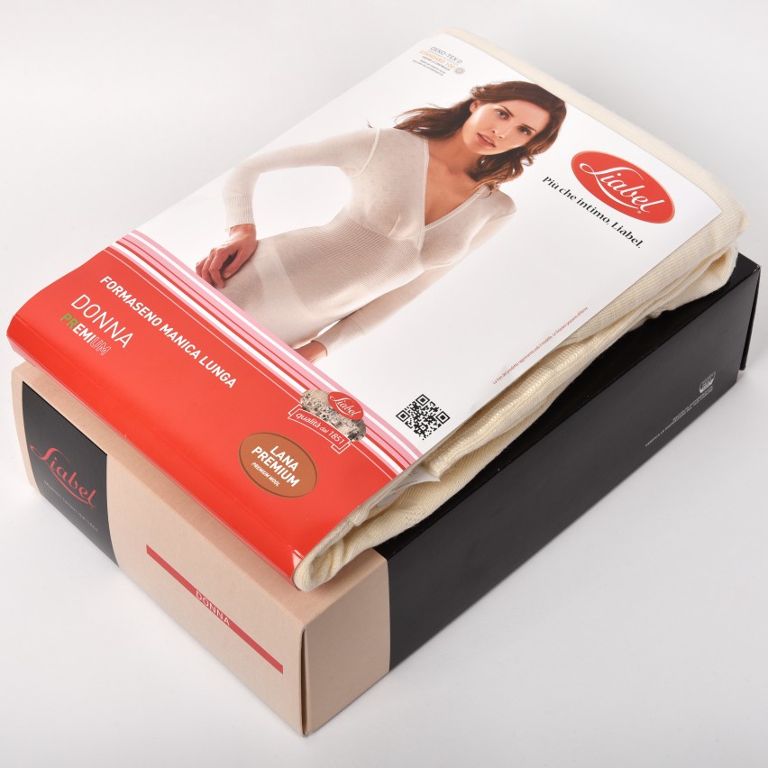 Maglia intima donna Liabel 016766 incrocio manica lunga 80% lana