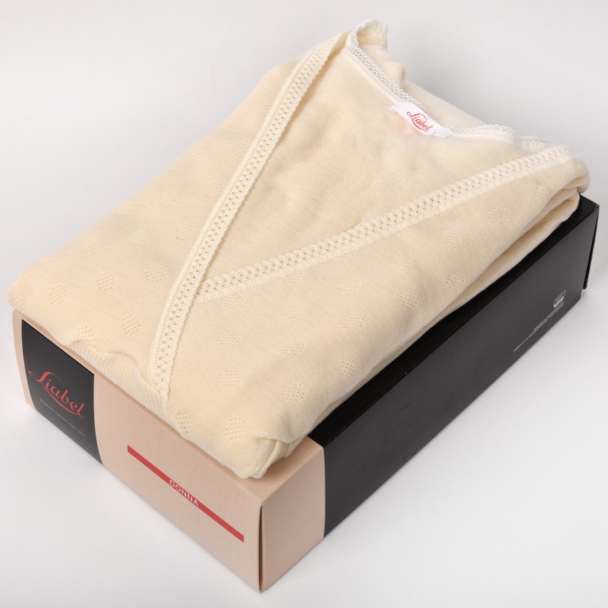 Maglia intima donna Liabel 016766 incrocio manica lunga 80% lana