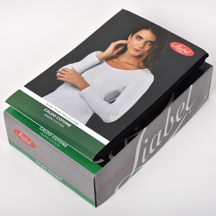 Maglia donna Liabel girocollo manica lunga 100% caldo cotone 0282836