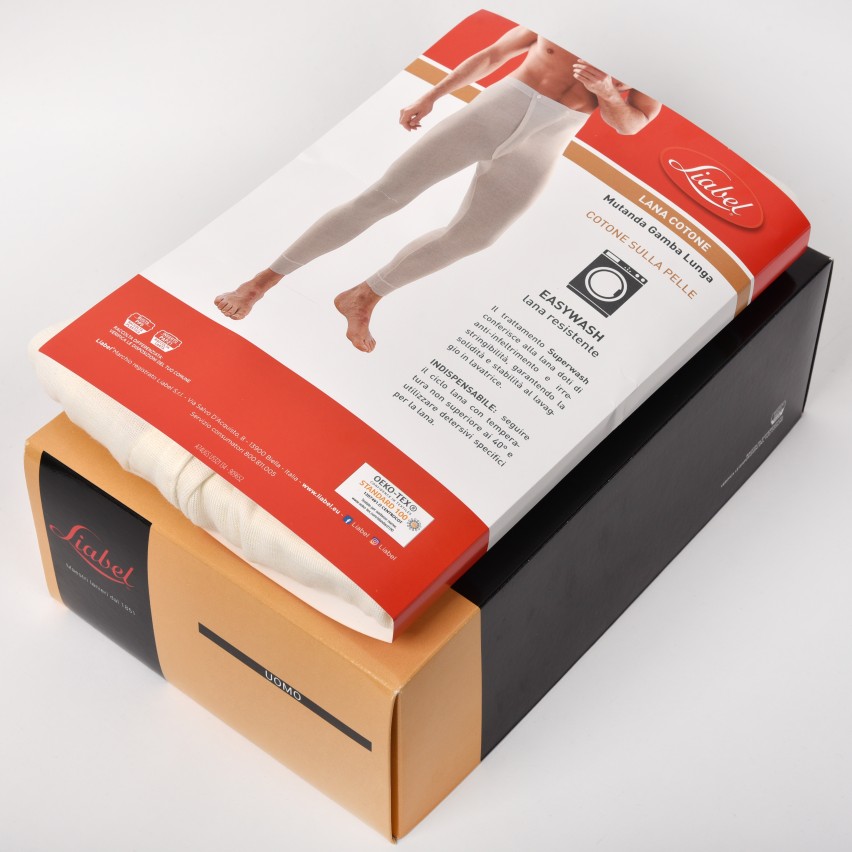 Mutanda Termica In Lana Vergine Uomo - Gamba Lunga, 80% Lana, Made In Italy - Foto 3