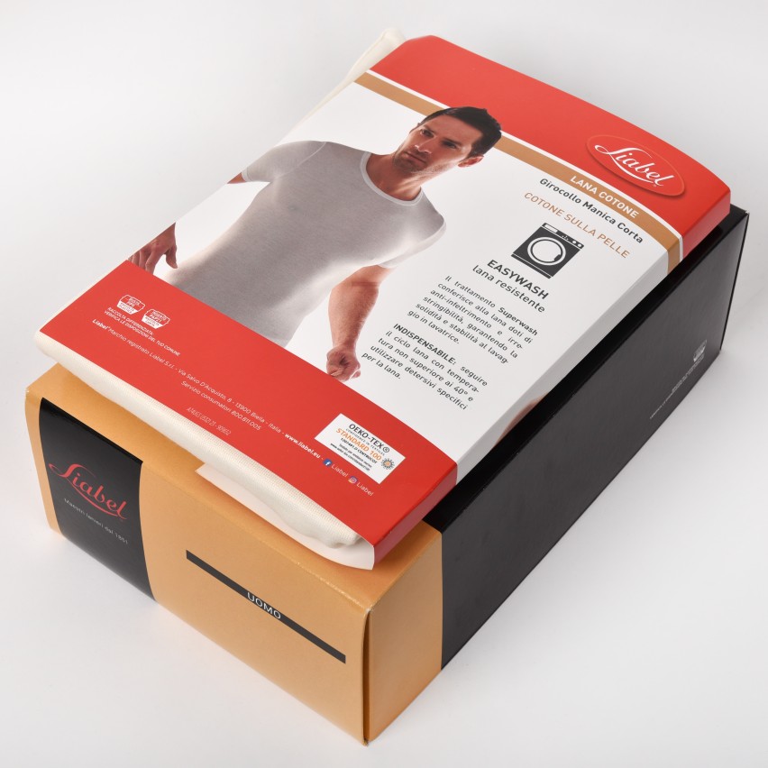 Maglia Intima Uomo Lana Fuori E Cotone Dentro Liabel T-Shirt